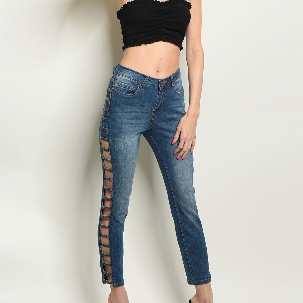 Peek-A-Boo Denim Bottoms
